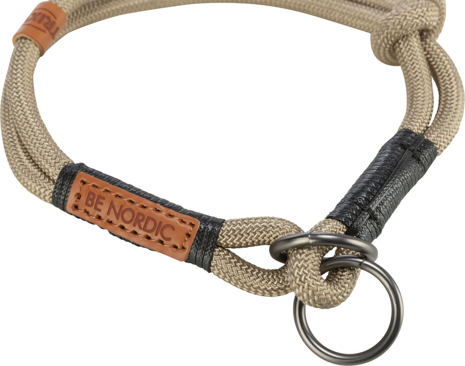 TRIXIE BE NORDIC polostahovací obojek, písková/černá L-XL: 55 cm/ ø 13 mm