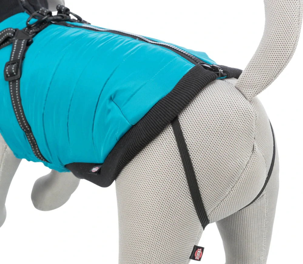 TRIXIE Obleček PONTIS - vesta s postrojem, tyrkysová XXS: 24cm, hruď: 40-44cm, krk: 30cm