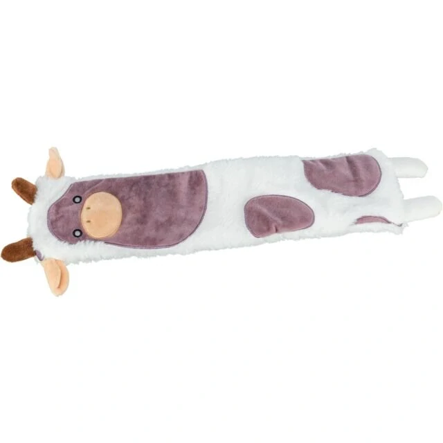 TRIXIE Be Eco kráva, recyklovaná hračka pro psy, šustící, 51 cm, polyester, bílá/fialová