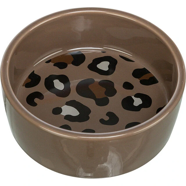 TRIXIE Keramická miska LEO, 0,3 l/ 12 cm, hnědá/leopardí