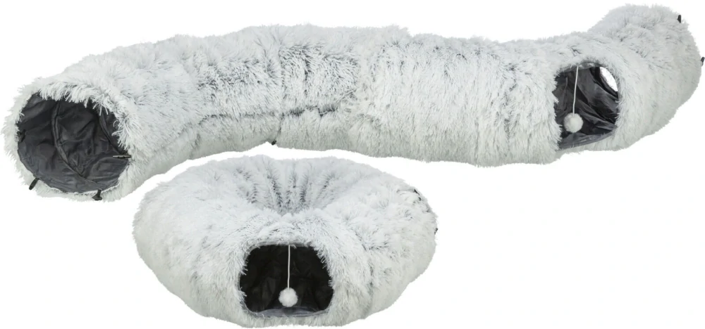 TRIXIE HARVEY plyšový hrací tunel / donut, ø 25 cm/160 cm, šedá
