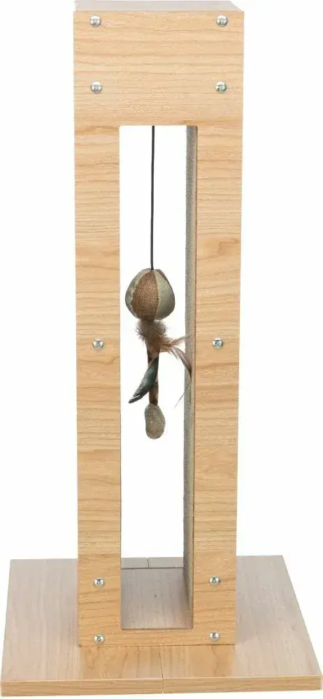 TRIXIE Škrábací sloupek vzhled dřeva, s hračkou, MDF/karton/juta, 62cm