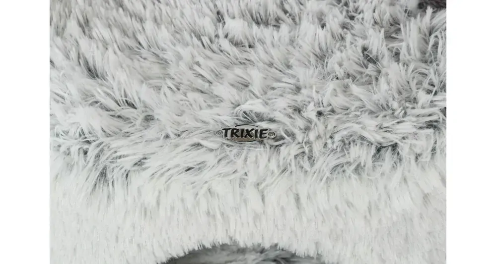 TRIXIE Škrábadlo HARVEY, kukaň, 2 sloupky, odpočívadlo 73cm, dlouhovlasý plyš, šedá