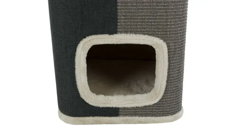 TRIXIE Cat Tower JORGE s odpočívadlem,šedá s béžovou kožešinou 78cm