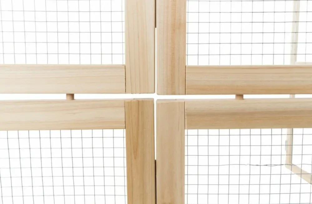 TRIXIE Vnitřní výběh pro zakrslé králíky, 60 - 240 x 50 cm, přírodní dřevo/kov