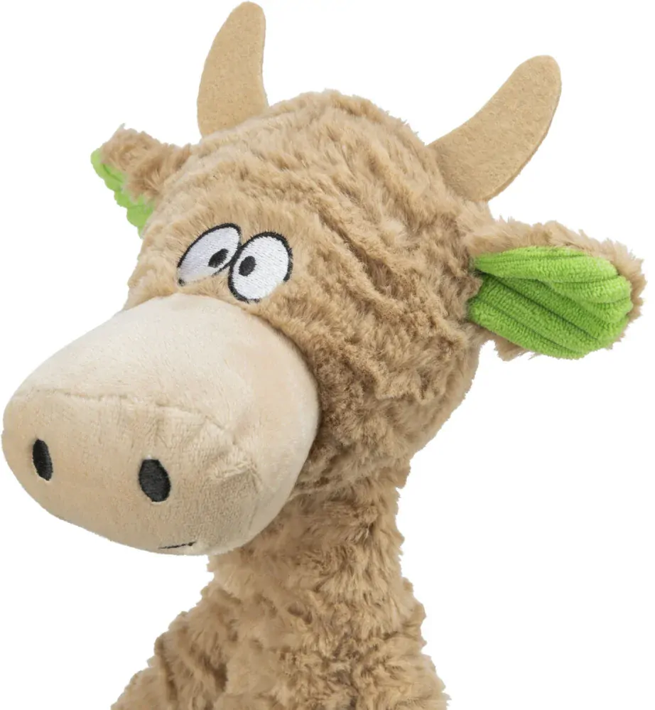 TRIXIE Plyšová kravička s vnitřním lanem, 50 cm, plyš/lano