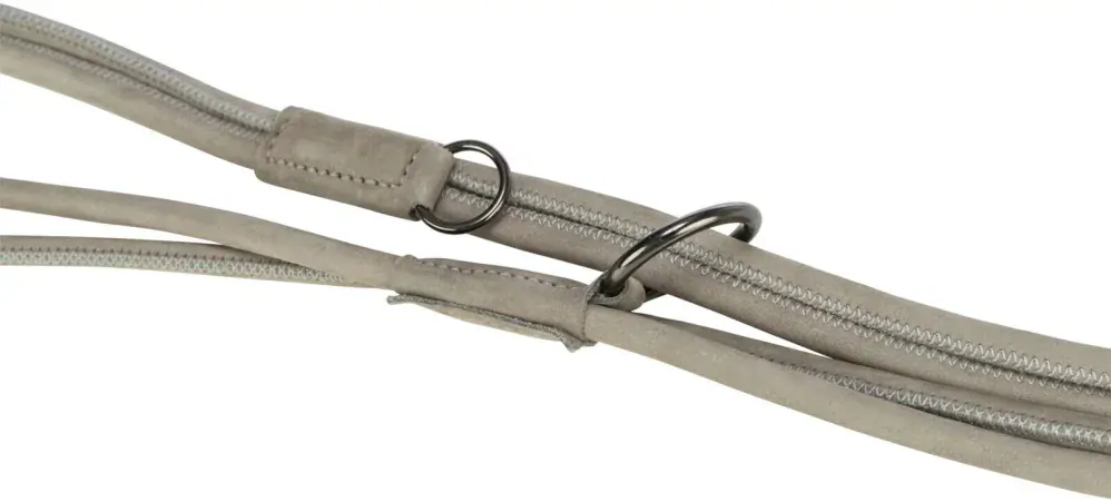 TRIXIE BE NORDIC prodlužovací kožené kulaté vodítko, XS-L: 2.00 m/ ø 8mm, šedá