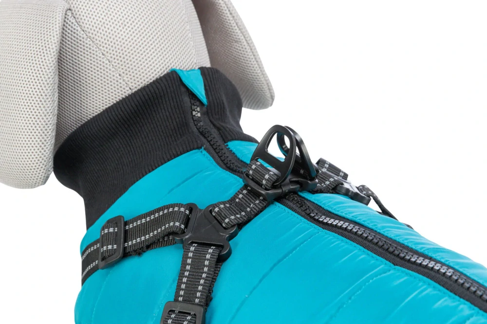 TRIXIE Obleček PONTIS - vesta s postrojem, tyrkysová XXS: 24cm, hruď: 40-44cm, krk: 30cm