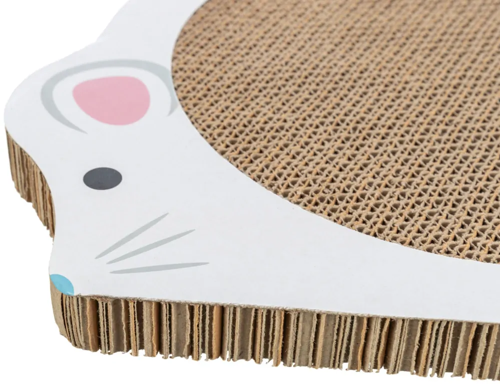 TRIXIE JUNIOR škrabací karton "myš", catnip,  35 x 2,5 x 29,5 cm, bílá