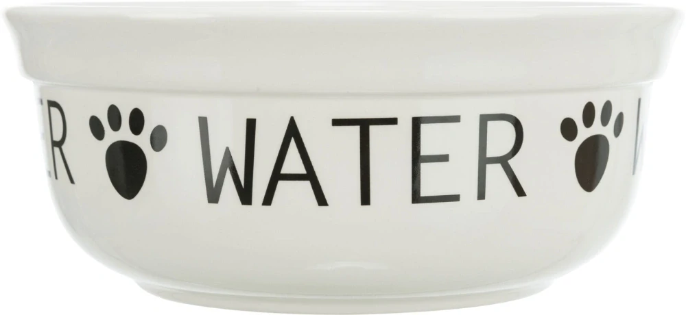 TRIXIE Keramická miska WATER, bílá/černá 1,6 l/ ø 20 cm