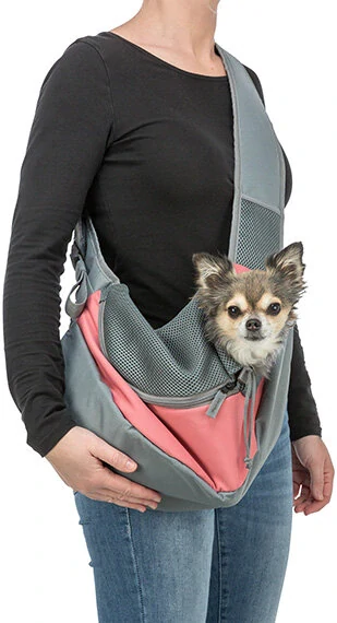 TRIXIE Front Sling Carrier - přední nosítko/taška, 50 x 25 x 18 cm, růžová/šedá (max. 5kg)