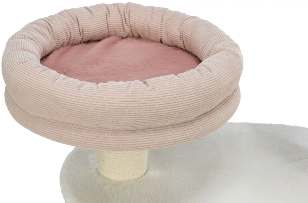 TRIXIE Škrabadlo ISABELLA, 70 cm, oválná základna, 2 patra, tunel, lůžko, bílá/antická růžová