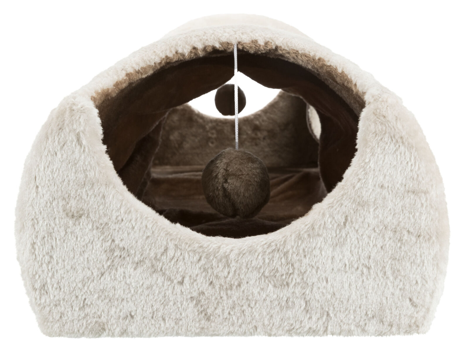 TRIXIE Plyšový škrábací tunel pro kočky 110x30x38 cm -sv.šedý/hnědý
