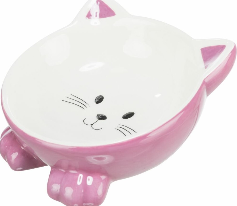 TRIXIE Keramická miska ergonomická 0.15 l/ø 14 cm, vyvýšená, tvar kočka