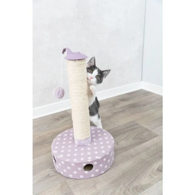 TRIXIE JUNIOR škrabadlo pro koťata ø 26 cm/ 47 cm, fleece/sisal, světlá lila