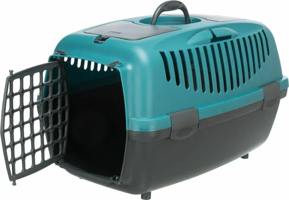 TRIXIE Transportní box CAPRI II, XS-S: 37x34x55cm (max. 8kg) - tmavě šedá / petrolejová