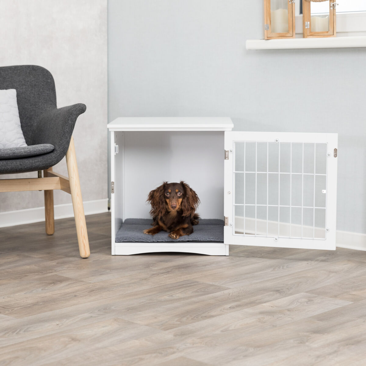 TRIXIE Home Kennel - bouda/pelíšek, S: 48x51x51cm, bílá