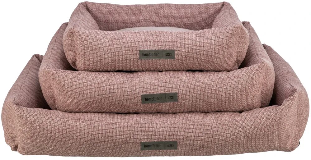 TRIXIE Pelech VIVIANA obdélníkový s polštářovým okrajem, sametová tkanina, antická růžová 80 x 60 cm