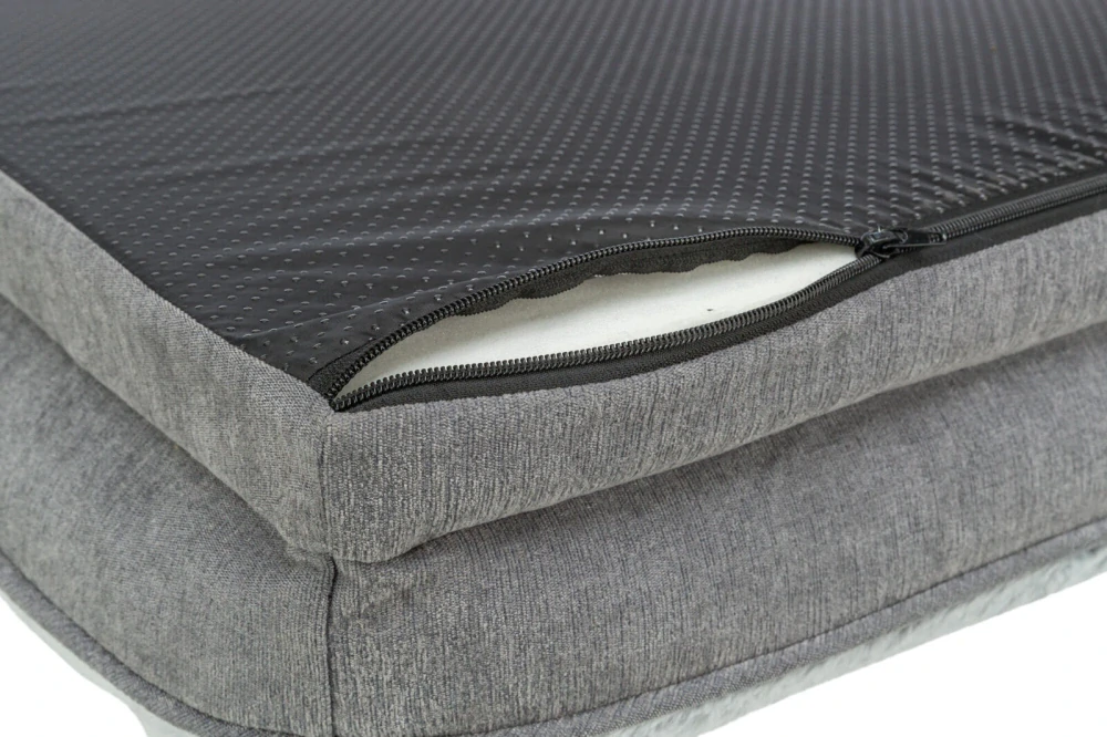 TRIXIE Vital Bed LINO, ortopedický obdélníkový pelech, šedá/světlešedá 90 x 65 cm