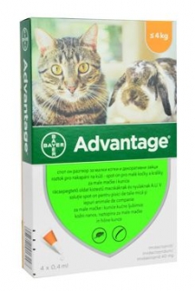 Advantage pro malé kočky a králíky 40mg 4x0,4ml