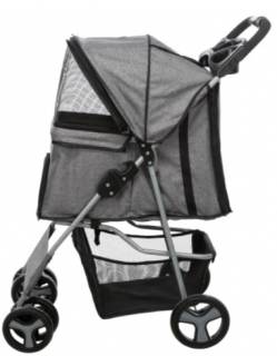 TRIXIE Kočárek pro psy BUGGY, rychlosklápěcí, 47 x 100 x 80cm, nosnost do 15 kg, šedá