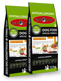 BARDOG Granule Lisované za studena HYPO Adult Lamb 60 2 x 12kg