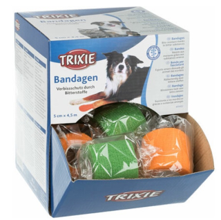 TRIXIE Samodržící bandážová obinadla s hořkou přísadou 5 cm/4,5 m (14x zelen.,13x oranž.) [27 ks]