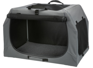 TRIXIE Skládací cestovní box EASY, S-M: 71 x 49 x 51cm, šedý
