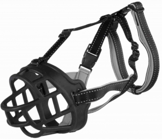 TRIXIE Silikonový náhubek FLEX M 25 cm/hlava max.19 cm černý