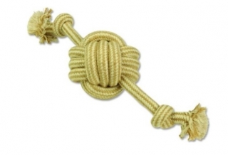 DOG FANTASY Přetahovadlo Juta míč + 2 knoty 35cm