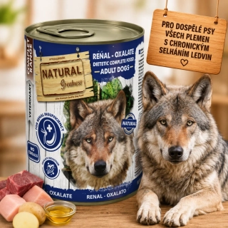 Natural Greatness RENAL OXALATE, veterinární dieta, konzerva pro psy 400g